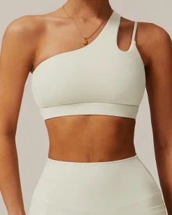 Apricot Cropped One Shoulder Yoga Cami Top