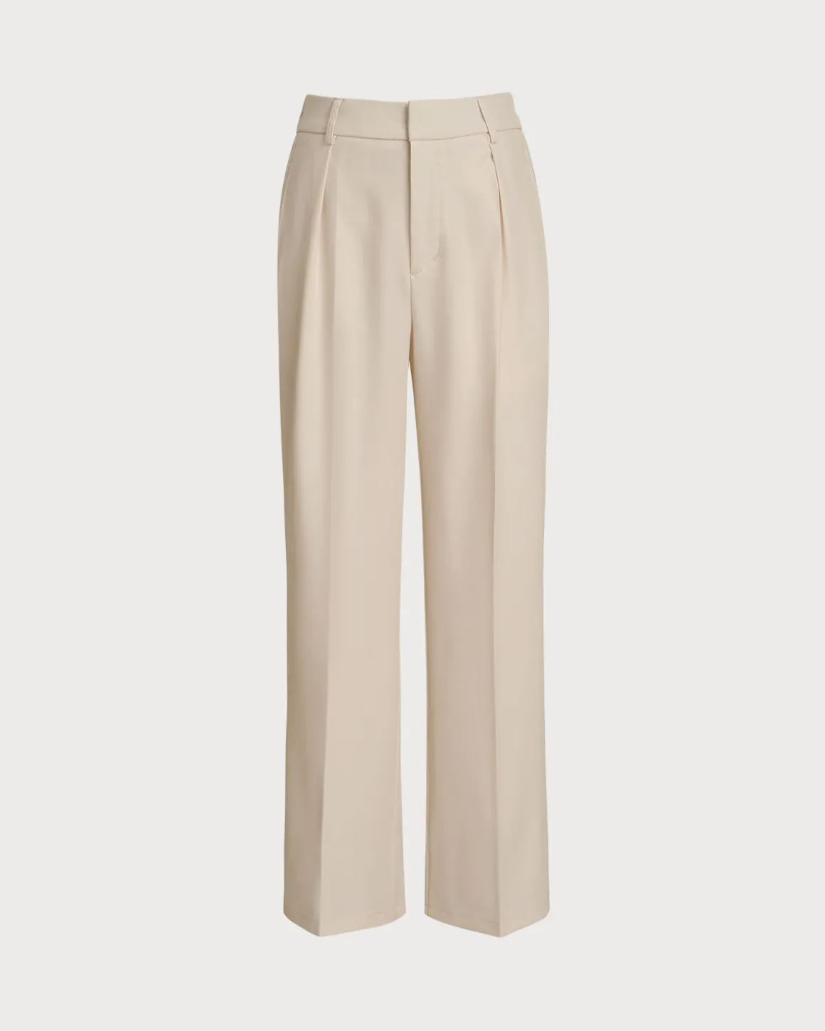 Apricot Elastic Waist Straight Pants