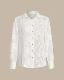 Apricot Floral Textured Button Shirt