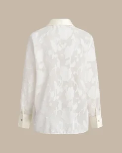 Apricot Floral Textured Button Shirt