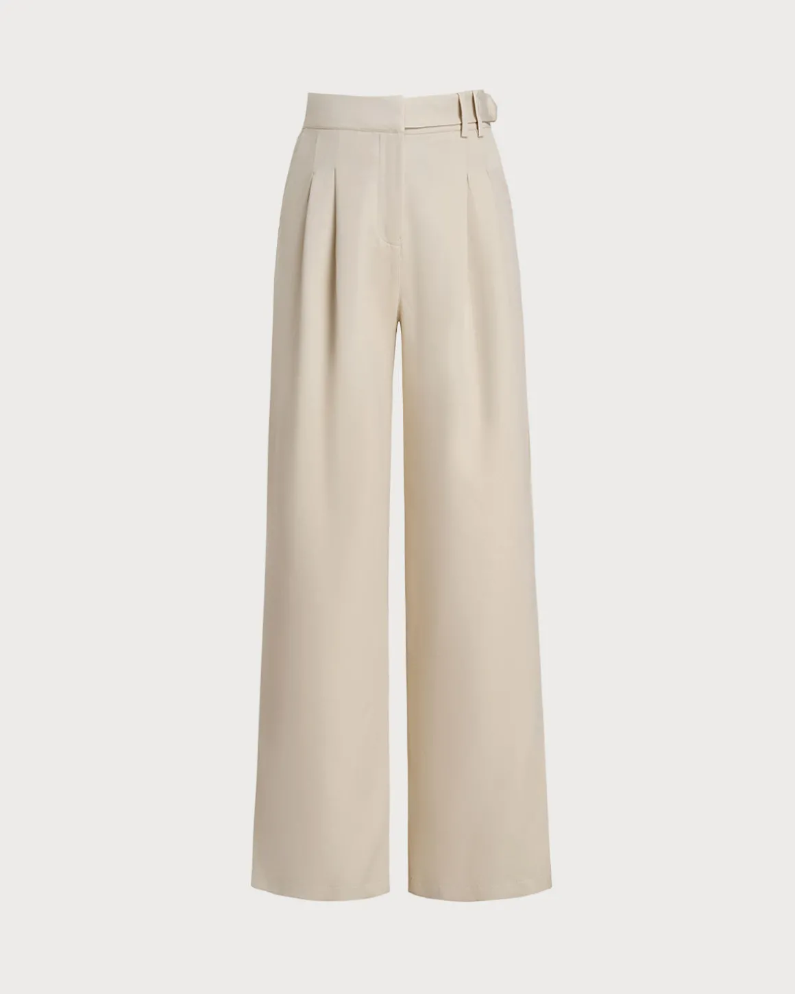 Apricot Ruched Straight Pants