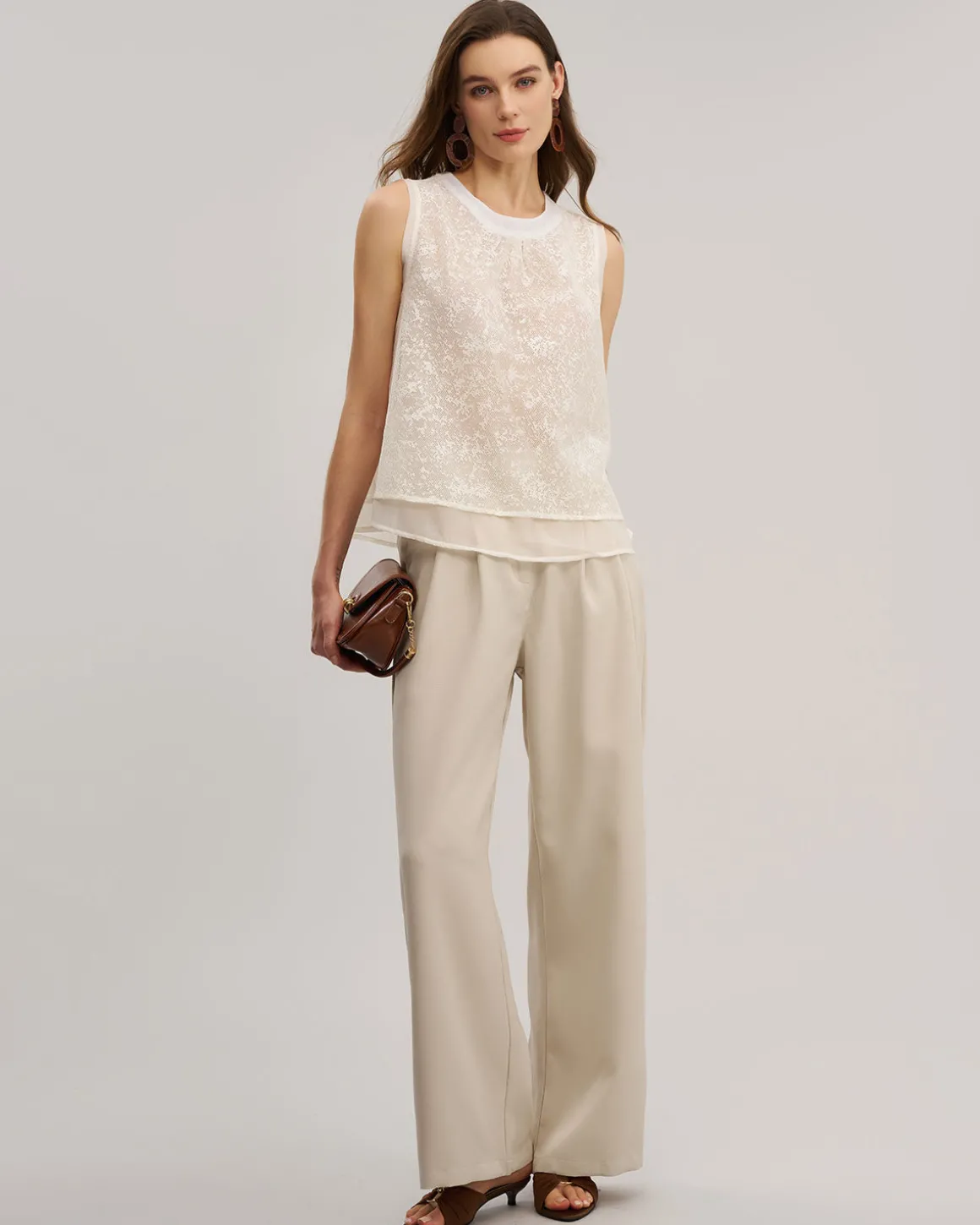 Apricot Ruched Straight Pants
