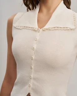 Apricot Slim Button Vest