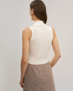 Apricot Slim Button Vest