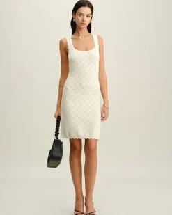 Apricot Square Neck Slip Sweater Dress