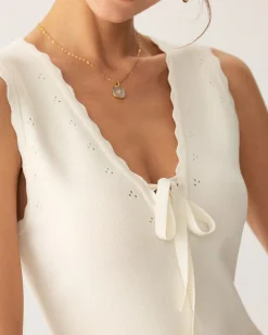 Apricot V Neck Ribbed Tank