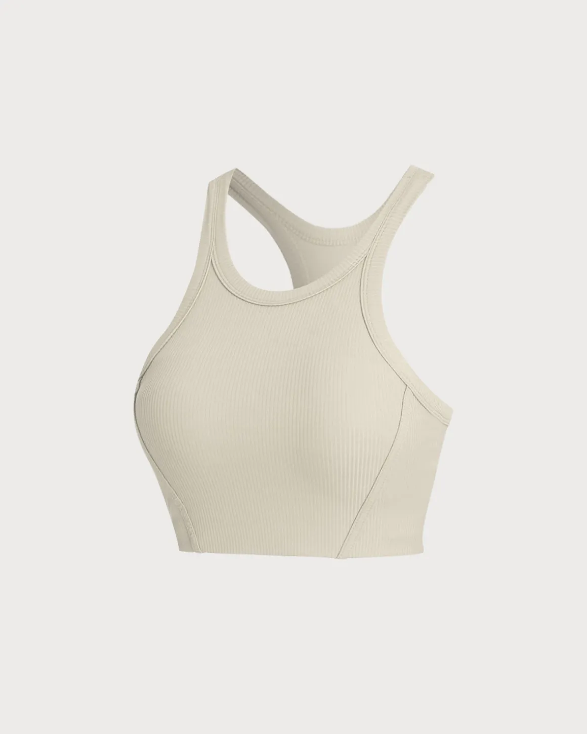 Beige I-back Yoga Tank Top