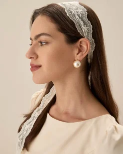 Beige Lace Hair Belt