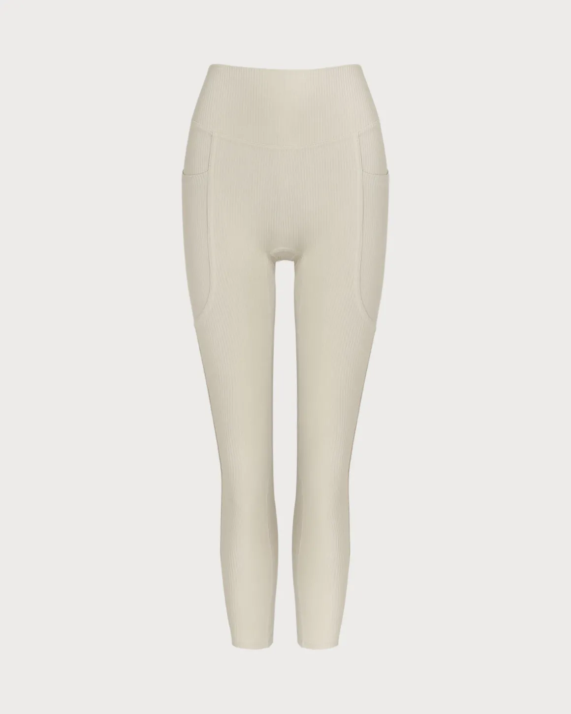 Beige Quick-drying High Waisted Yoga Leggings