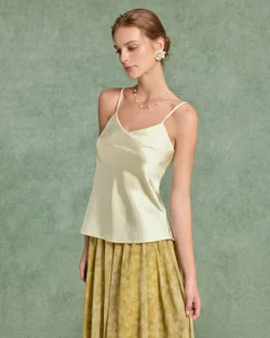 Beige Satin Cami Top