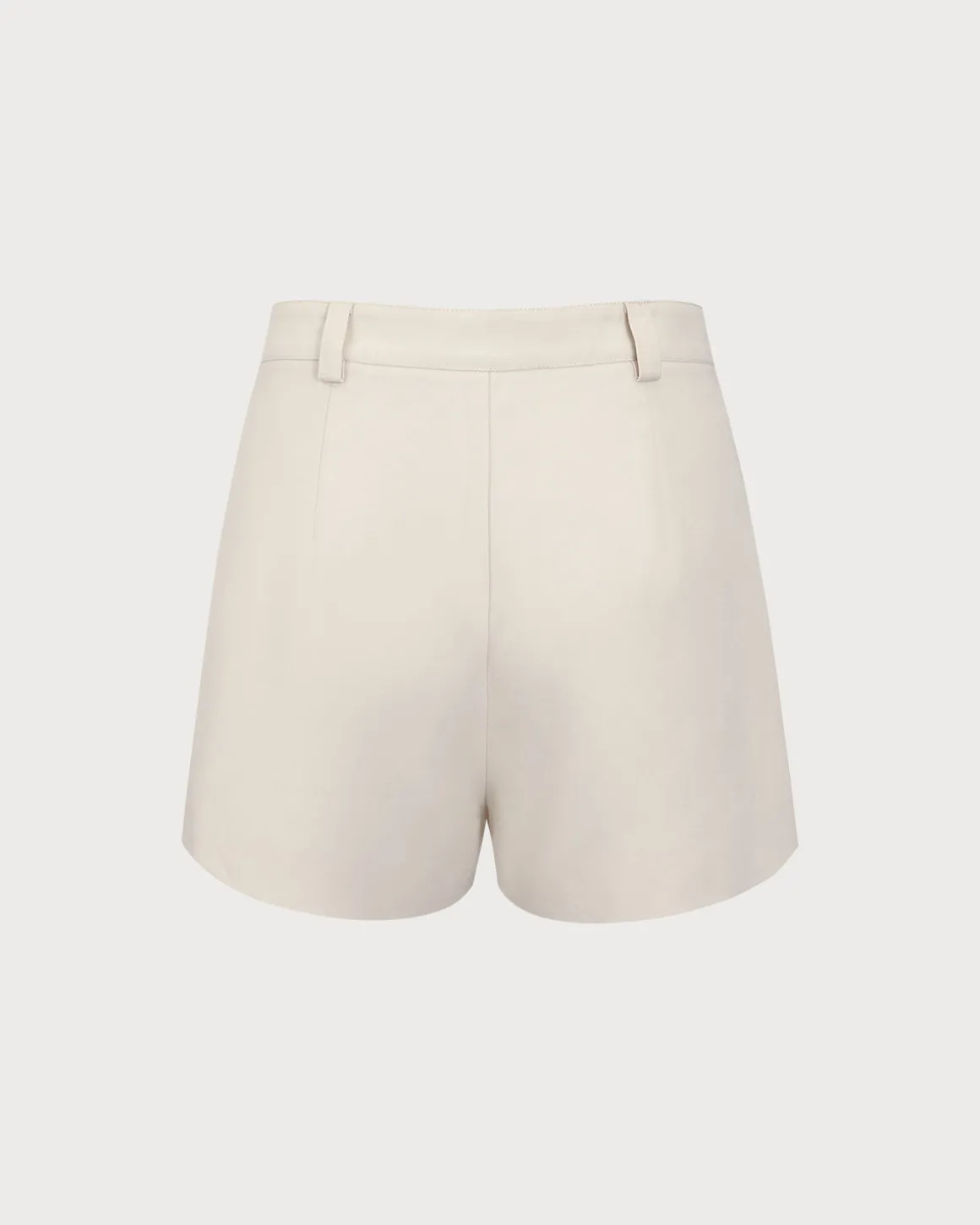 Beige Striped Pocket Shorts