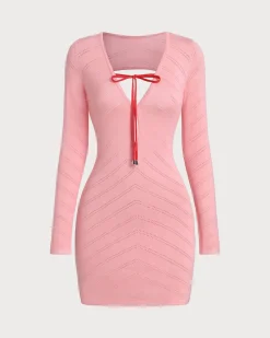 Bettydress - Pink Bodycon Cut Out Mini Dress