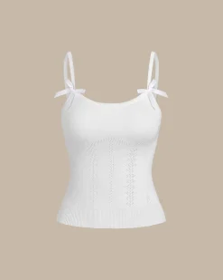 Bettydress - White Bowknot Cami Top