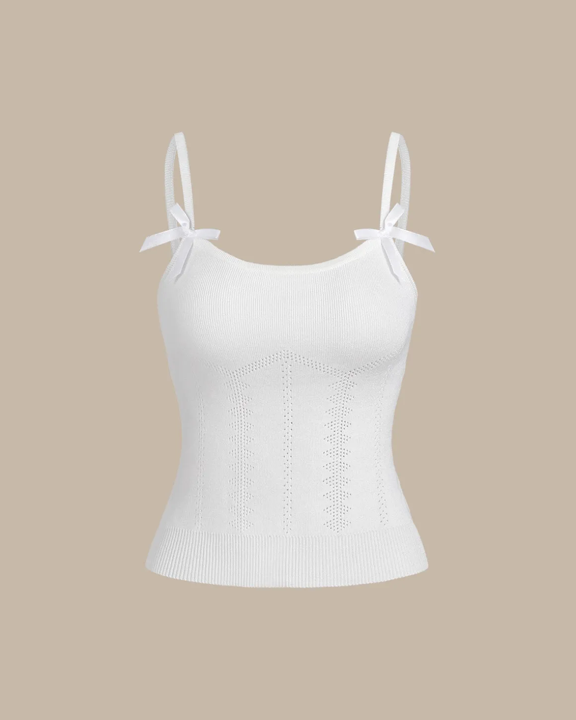 Bettydress - White Bowknot Cami Top