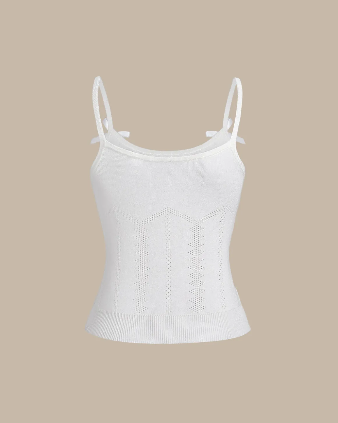Bettydress - White Bowknot Cami Top