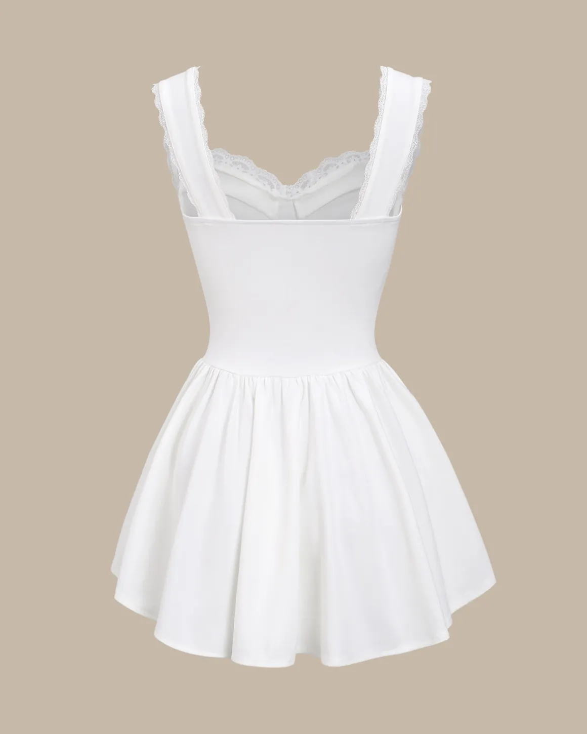 Bettydress-White Sweetheart Neck Corset Slip Mini Dress