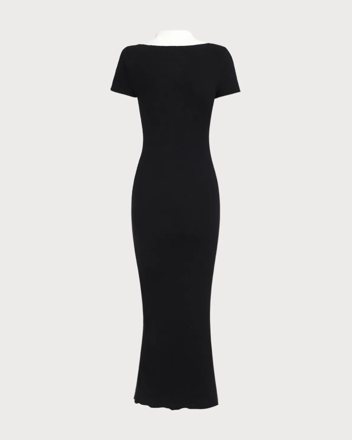 Black Contrast Bodycon Sweater Maxi Dress