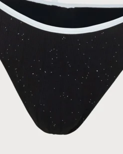 Black Contrast Sequins Bikini Set