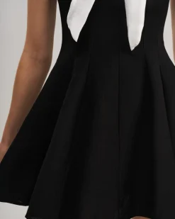 Black Contrast Sleeveless Mini Dress