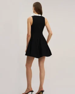 Black Contrast Sleeveless Mini Dress