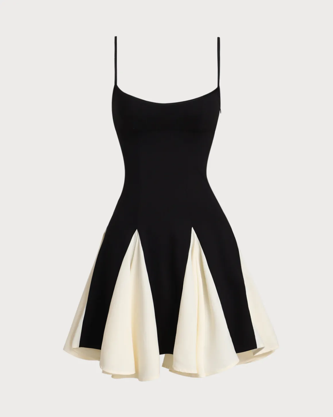 Black Contrast Slip Mini Dress