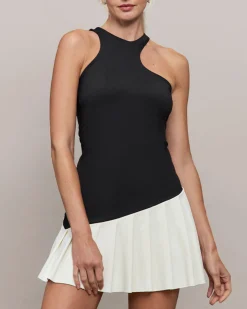 Black Contrast Yoga Dress - Light Support