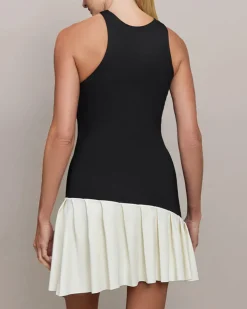 Black Contrast Yoga Dress - Light Support