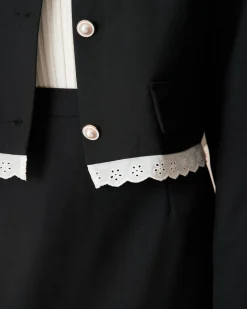 Black Contrasting Single-Breasted Jacket