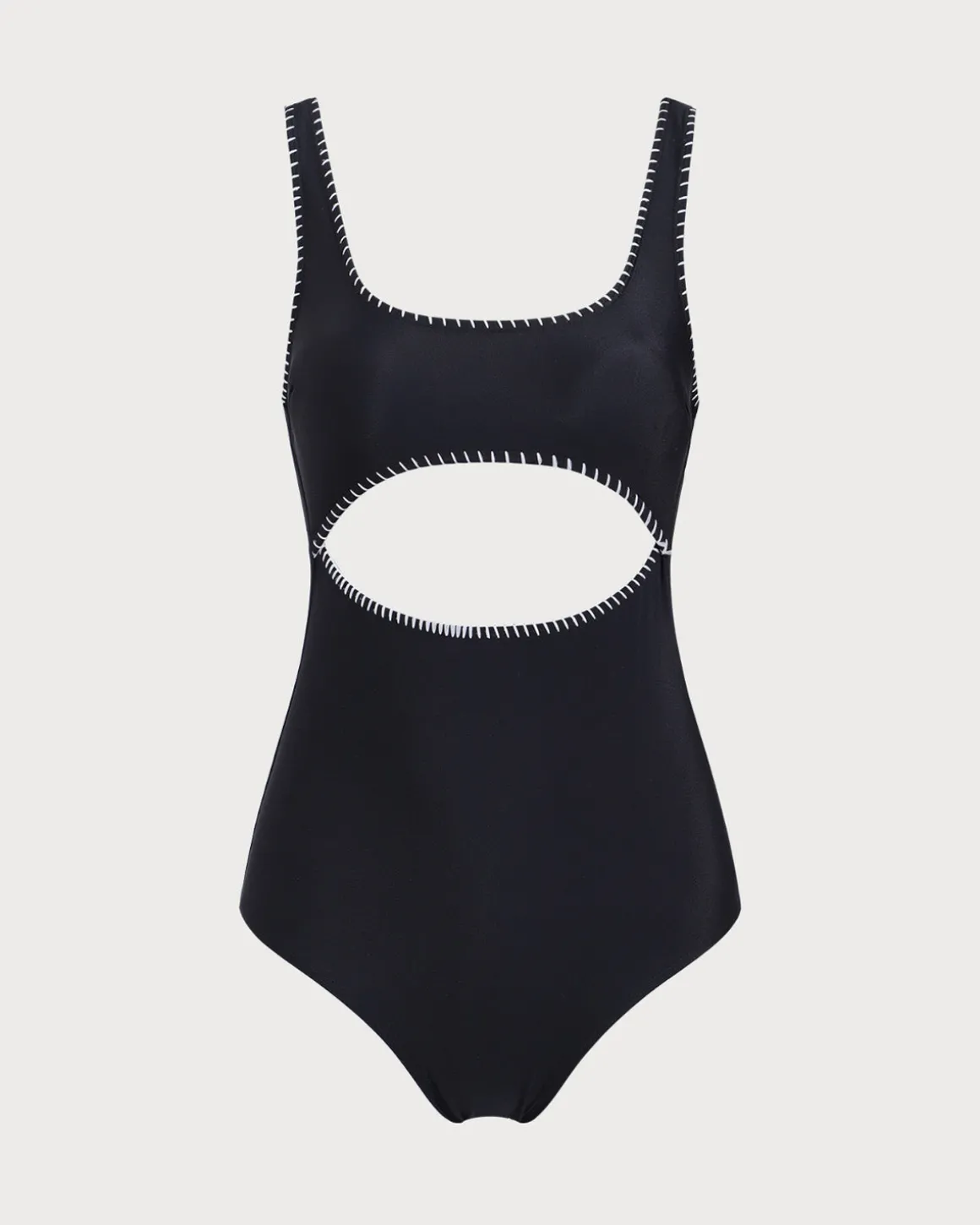 Black Cut Out One-Piece Swimsuit