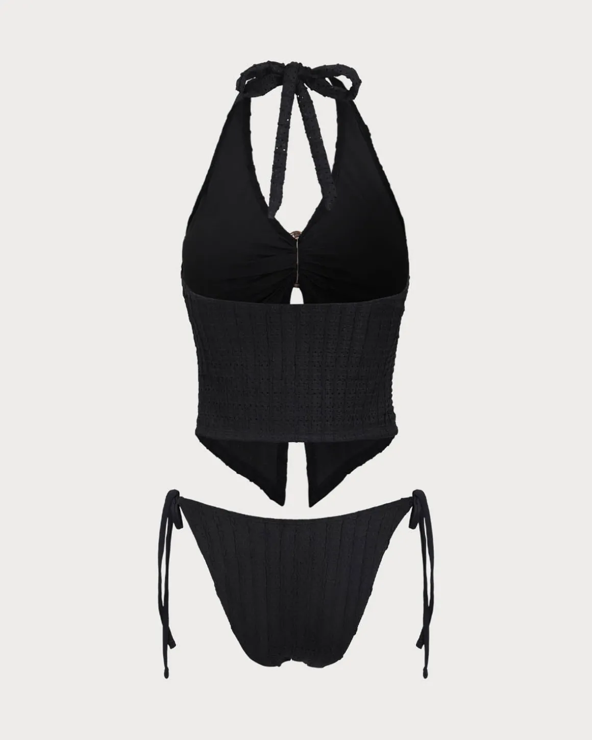 Black Cutout O-Ring Tankini Swimsuit