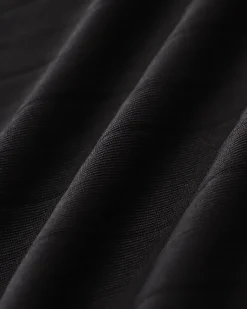 Black Elastic Waist Pleated Midi Skirt