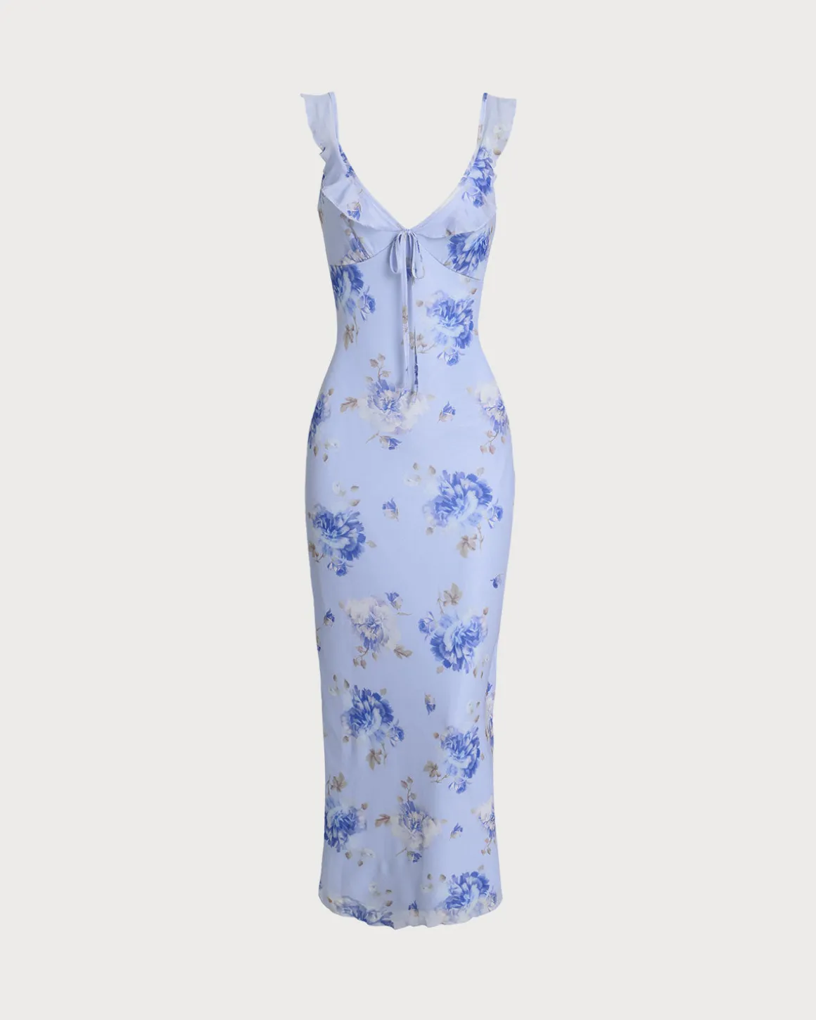 Black Floral Bodycon Slip Maxi Dress