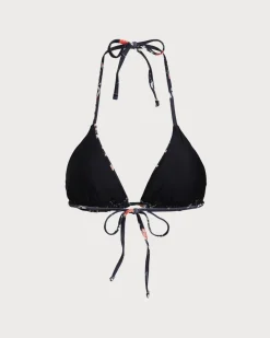 Black Floral Bralette Bikini Top