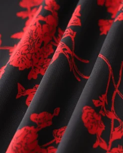 Black Floral Chiffon Slip Maxi Dress
