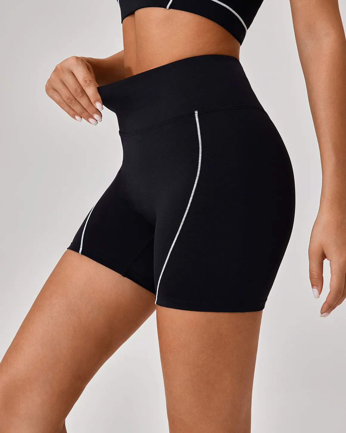 Black High Waisted Yoga Shorts