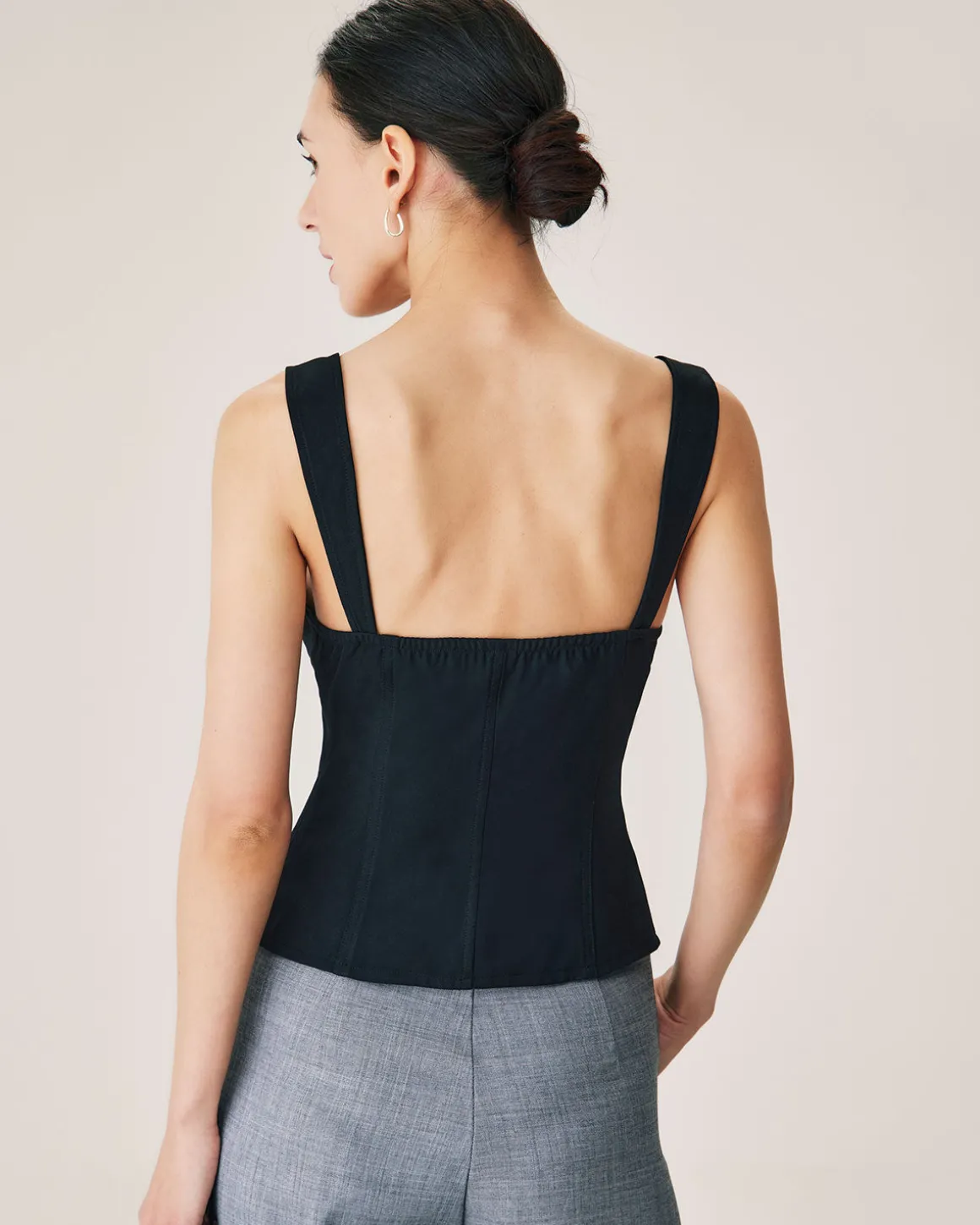 Black Lace Splicing Sweetheart Neck Camis