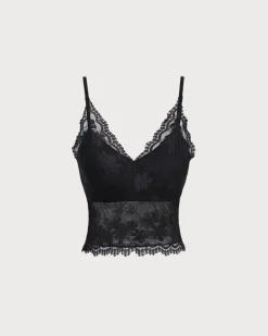 Black Lace V Neck Bustier
