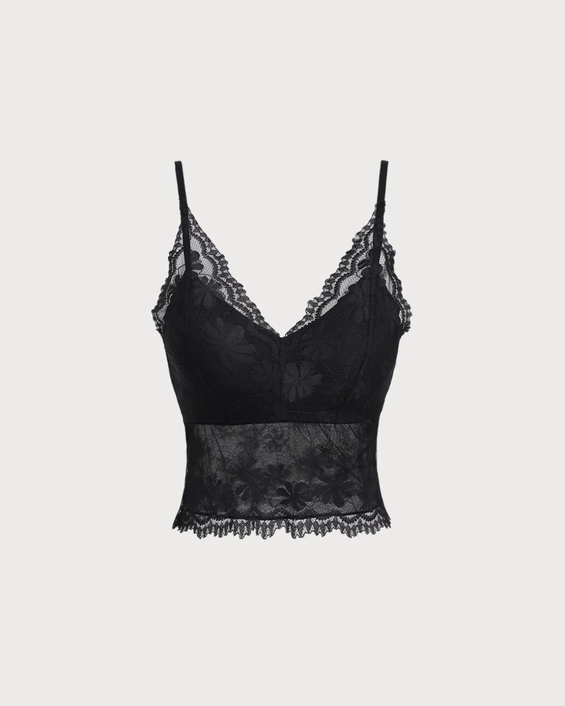Black Lace V Neck Bustier