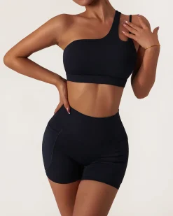 Black Pocket High Waisted Yoga Shorts