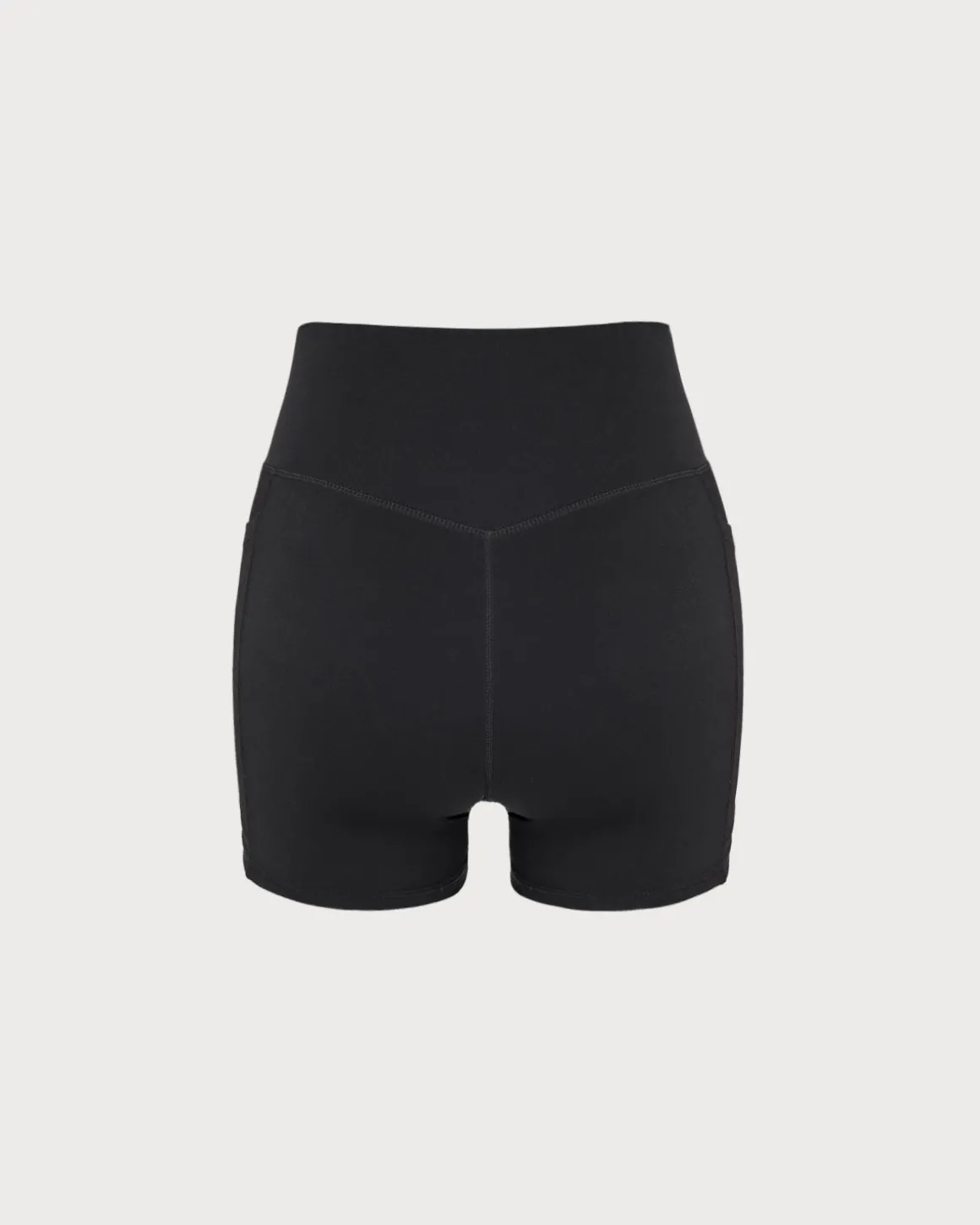 Black Pocket High Waisted Yoga Shorts
