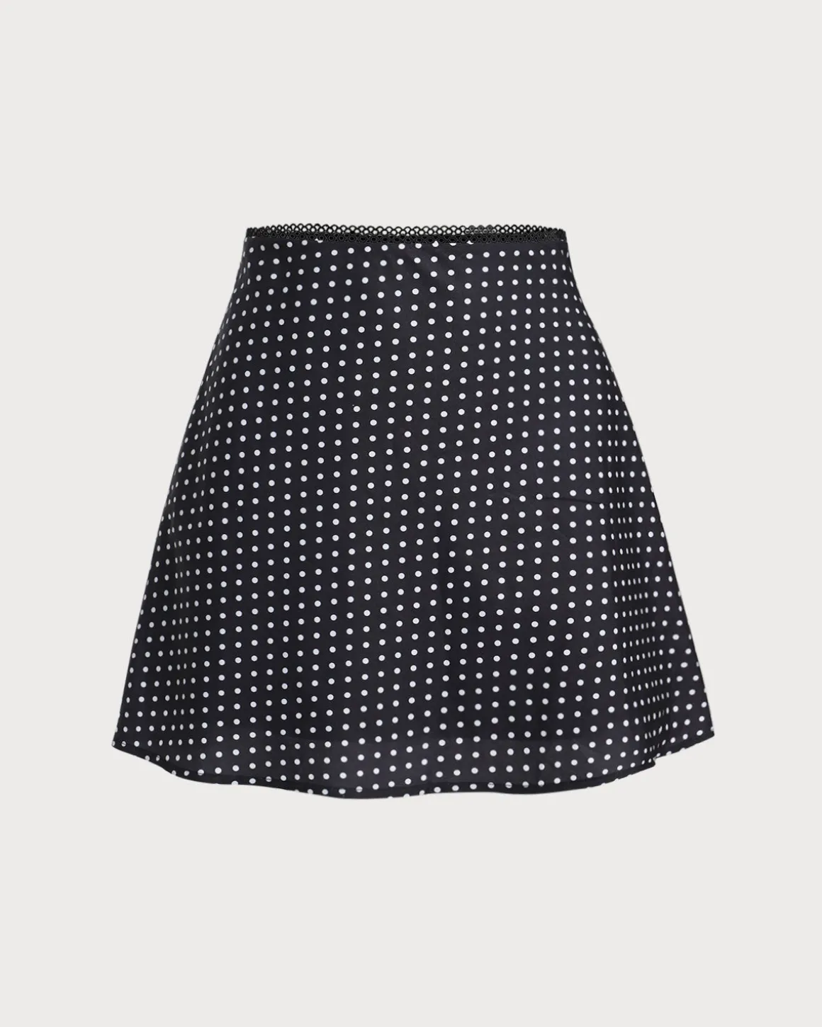 Black Polka Dot A-Line Mini Skirt