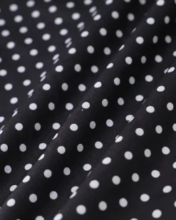 Black Polka Dot A-Line Mini Skirt