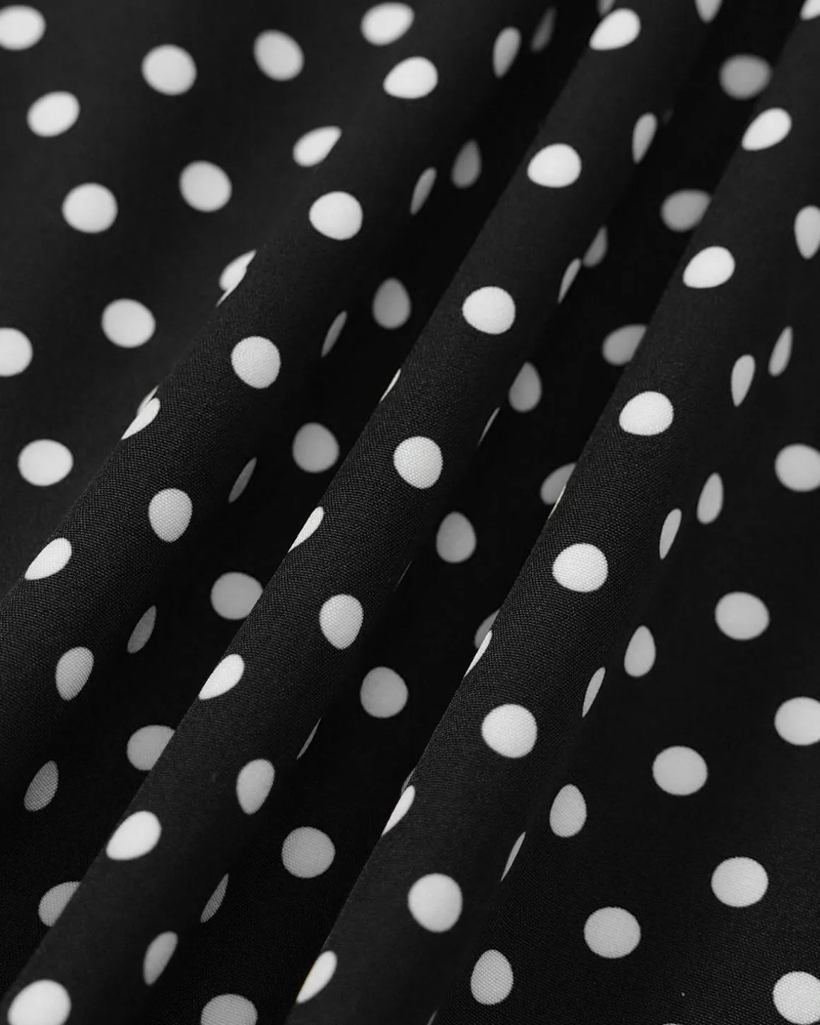 Black Polka Dot Lace Trim Maxi Dress
