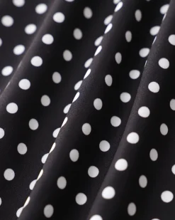 Black Polka Dot V-Neck Mini Dress
