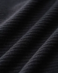 Black Round Neck Ribbed Knit Cardigan