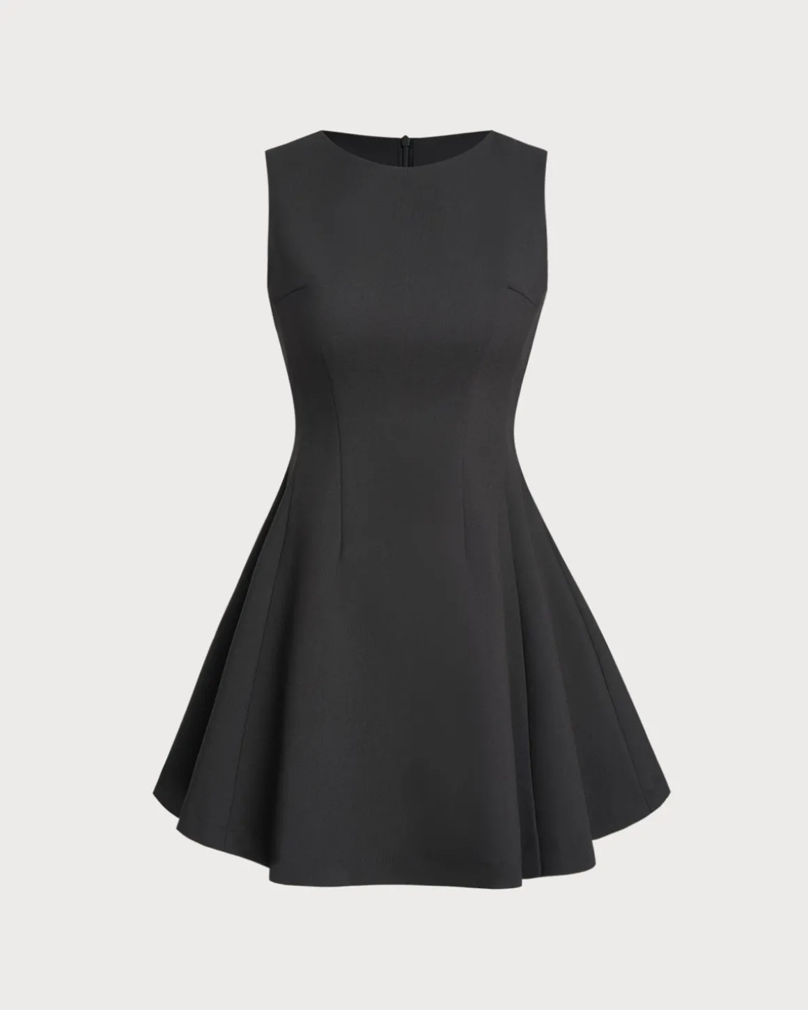 Black Round Neck Sleeveless Mini Dress
