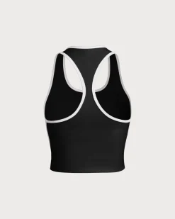Black Scoop Neck Yoga Tank Top - Light Support