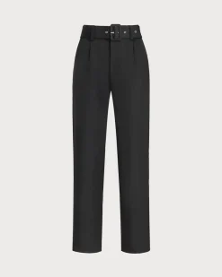 Black Straight Pegged Pants