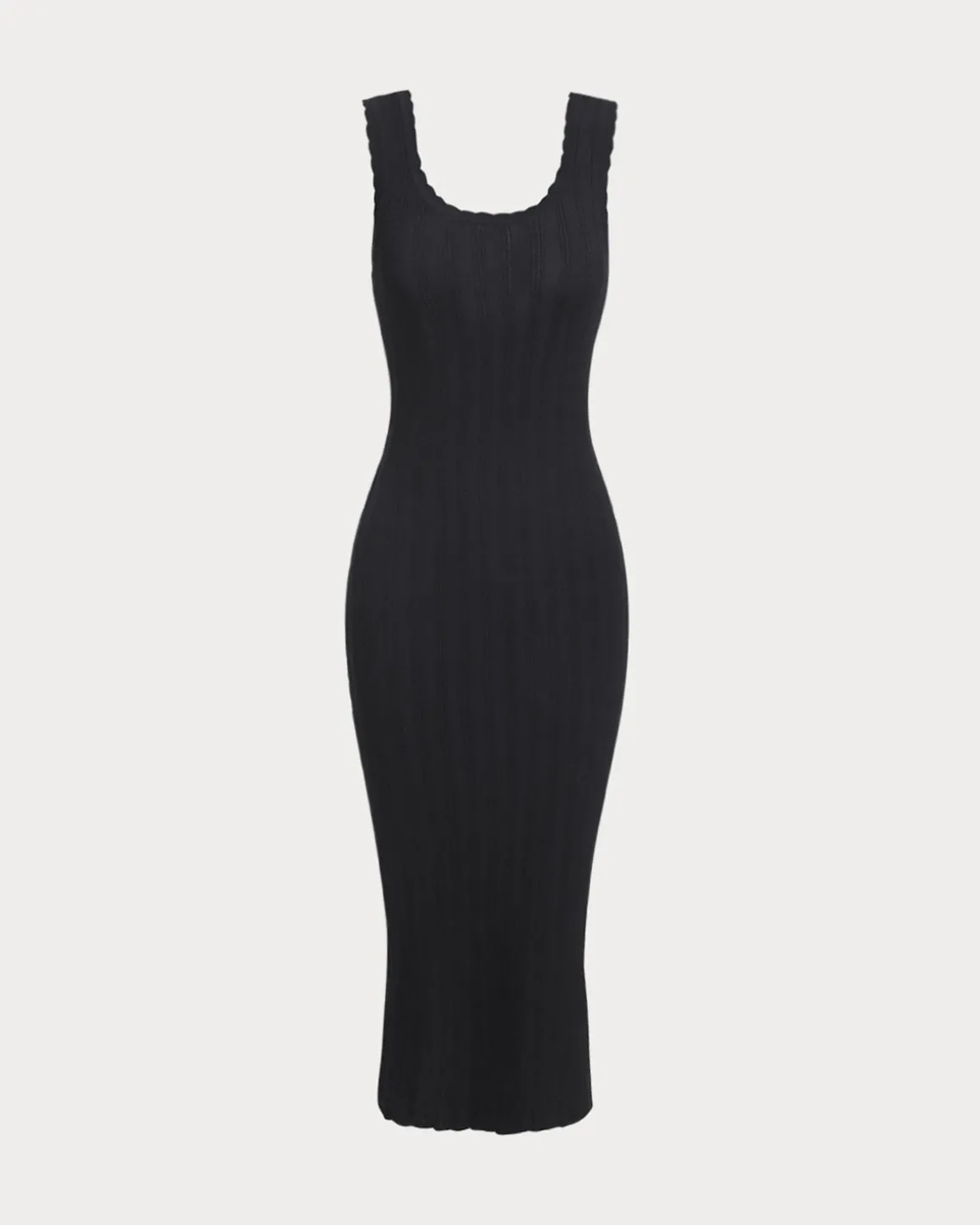 Black U Neck Bodycon Sleeveless Sweater Dress
