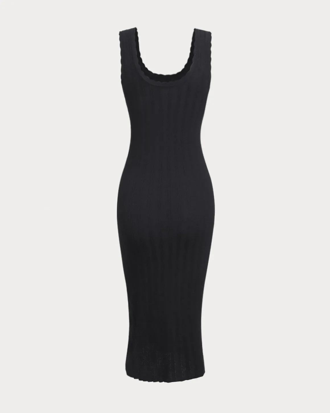 Black U Neck Bodycon Sleeveless Sweater Dress